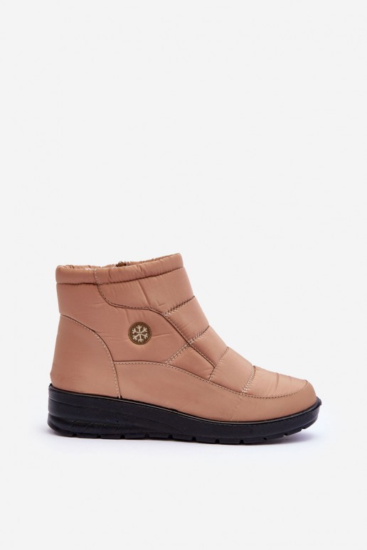 bottes de neige pour femmes isolées en couleur sable Helis