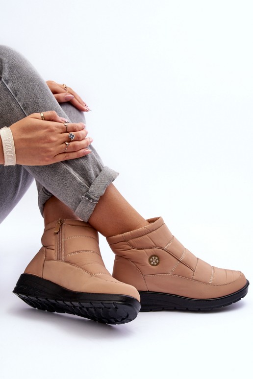 bottes de neige pour femmes isolées en couleur sable Helis