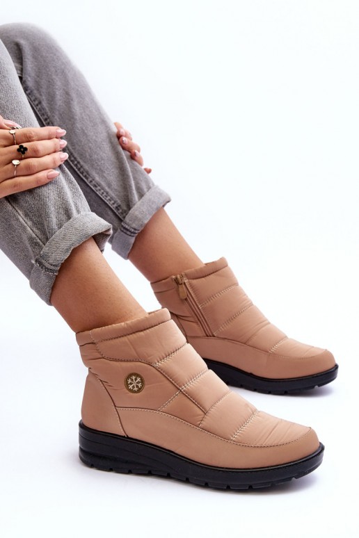 bottes de neige pour femmes isolées en couleur sable Helis