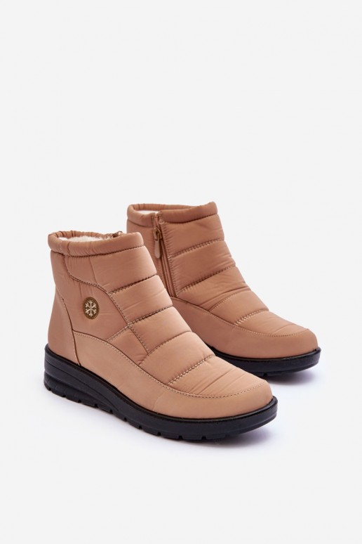 bottes de neige pour femmes isolées en couleur sable Helis
