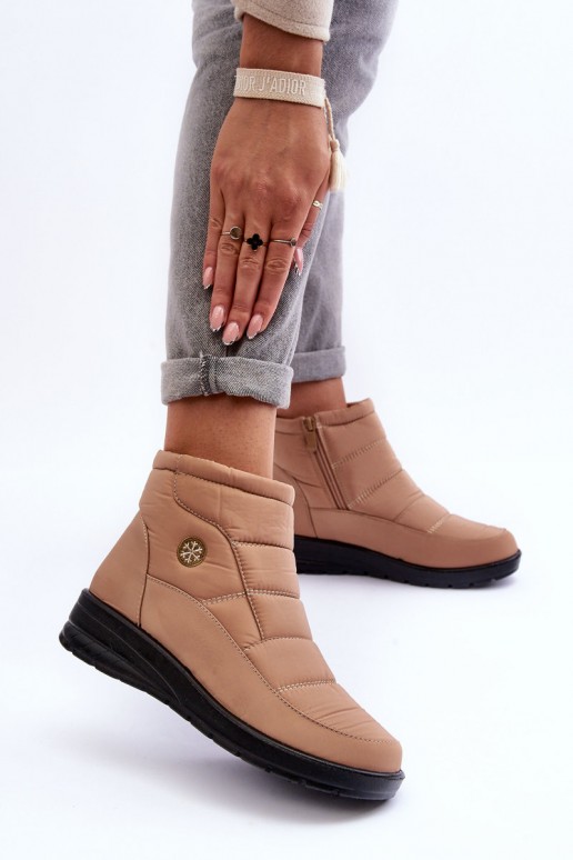 bottes de neige pour femmes isolées en couleur sable Helis