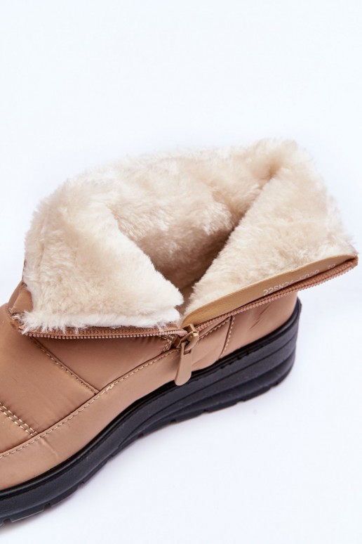 bottes de neige pour femmes isolées en couleur sable Helis