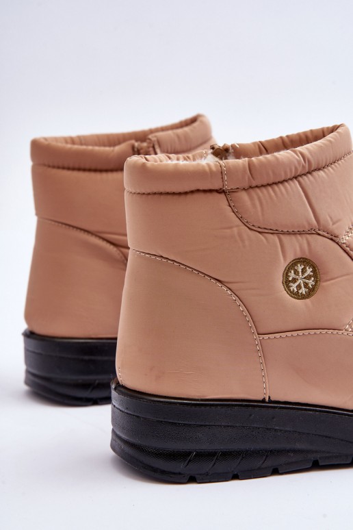 bottes de neige pour femmes isolées en couleur sable Helis