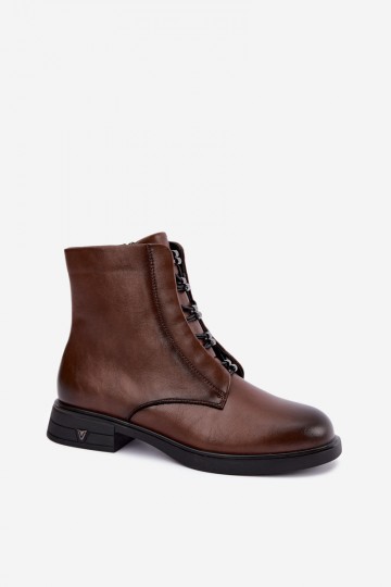 Bottes chelsea brunes isolées en cuir naturel Vinceza 133113