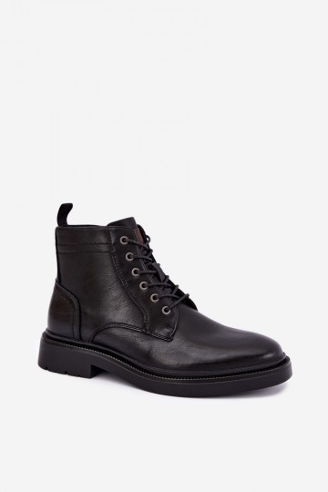 bottines pour hommes avec lacets en couleur noire Perrielle