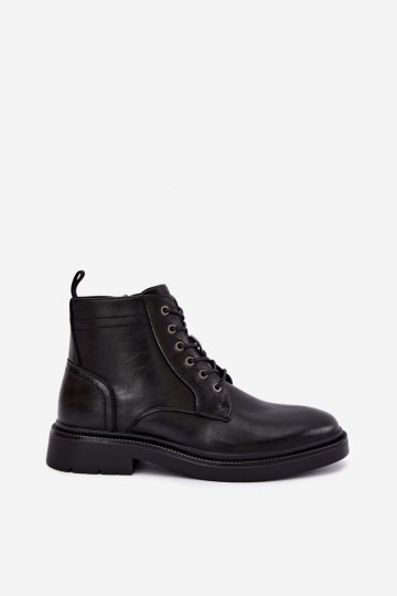 bottines pour hommes avec lacets en couleur noire Perrielle 2