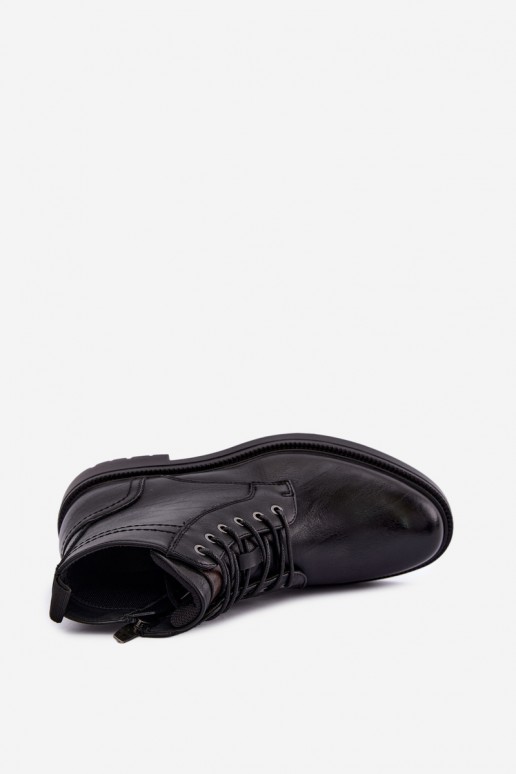 bottines pour hommes avec lacets en couleur noire Perrielle