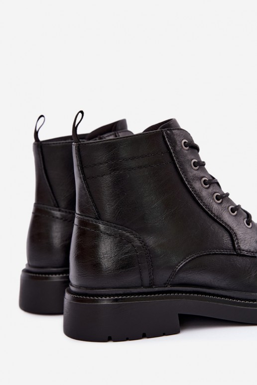 bottines pour hommes avec lacets en couleur noire Perrielle