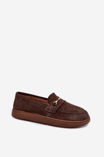mokassins en daim synthétique marron Zazoo