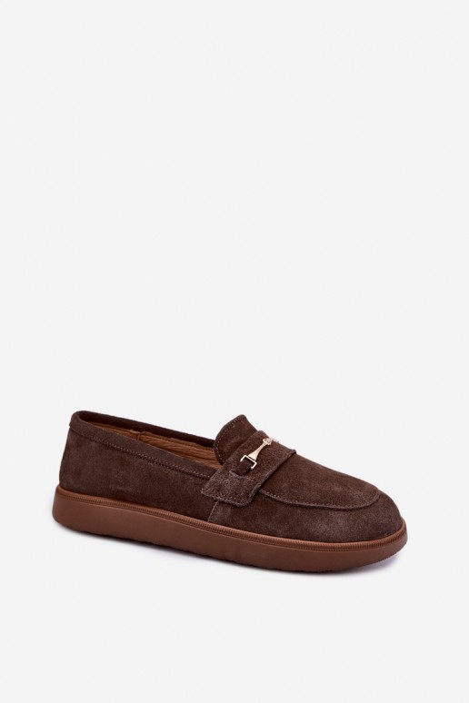 mokassins en daim synthétique marron Zazoo