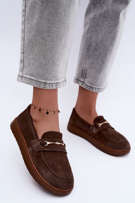 mokassins en daim synthétique marron Zazoo