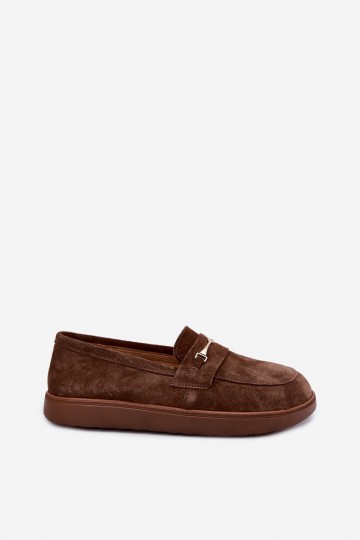 mokassins en daim synthétique marron Zazoo 2