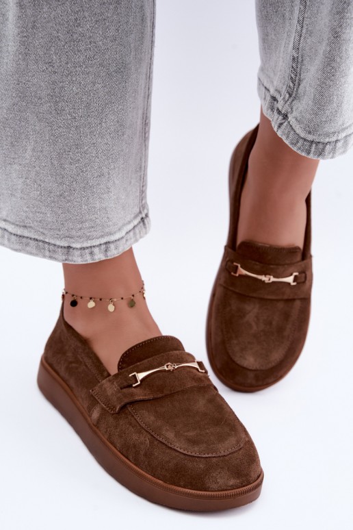 mokassins en daim synthétique marron Zazoo