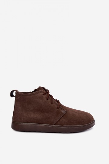 bottines isolées en cuir naturel marron Zazoo 2