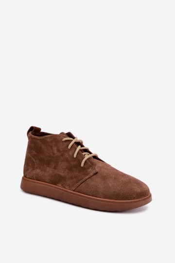 bottes chelsea isolées en cuir naturel Zazoo 328 couleur marron