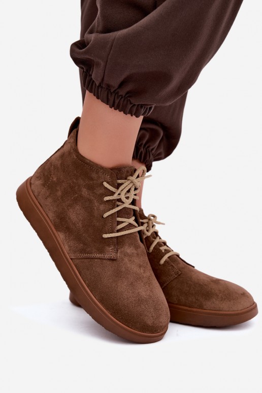 bottes chelsea isolées en cuir naturel Zazoo 328 couleur marron