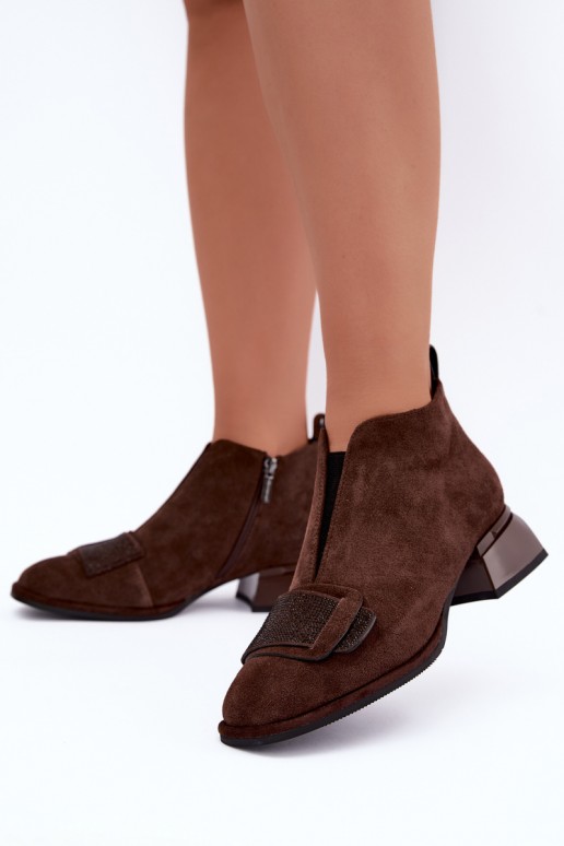 bottes isolées en daim synthétique Klocke Artiker 59C0106 couleur marron