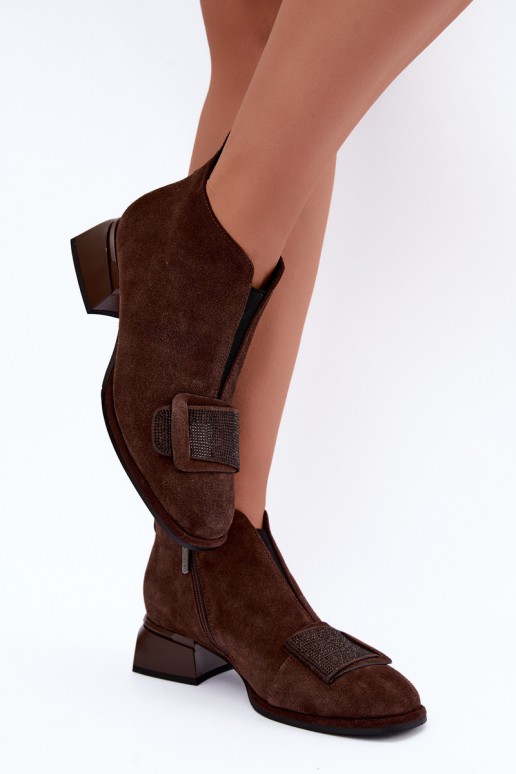 bottes isolées en daim synthétique Klocke Artiker 59C0106 couleur marron