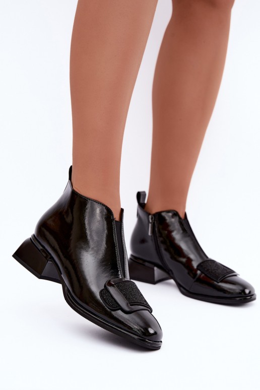 bottes chelsea isolées en vernis Klocke Artiker 59C0108 couleur noire