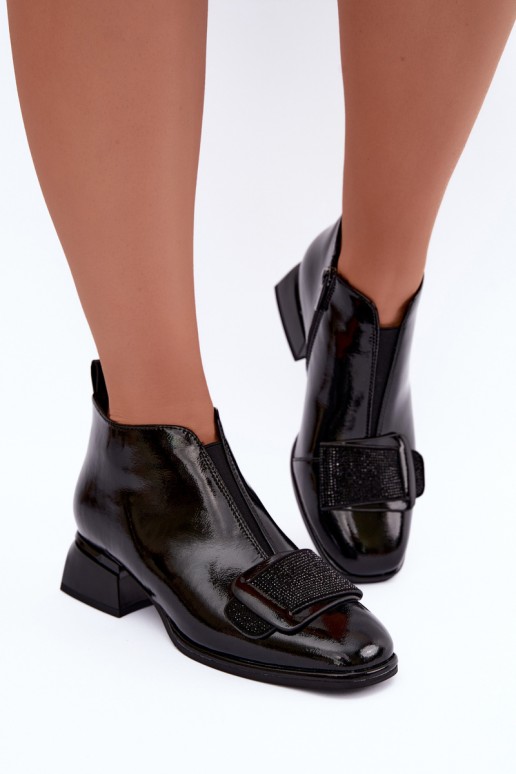 bottes chelsea isolées en vernis Klocke Artiker 59C0108 couleur noire