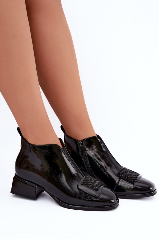 bottes chelsea isolées en vernis Klocke Artiker 59C0108 couleur noire
