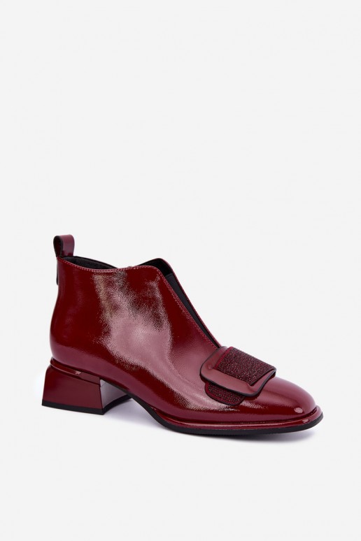 bottes chelsea isolées en vernis Klocke Artiker 59C0107 couleur bordeaux