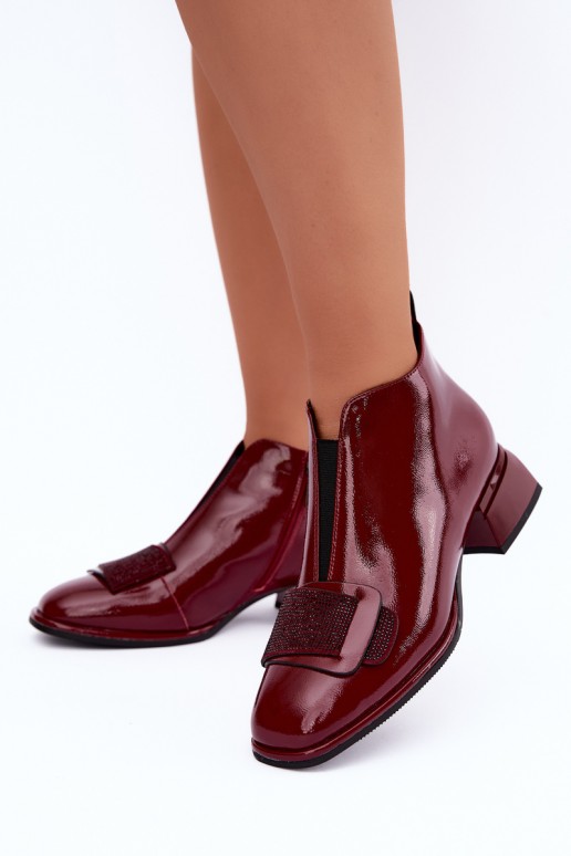 bottes chelsea isolées en vernis Klocke Artiker 59C0107 couleur bordeaux
