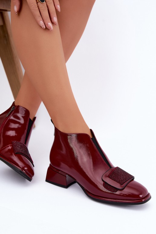 bottes chelsea isolées en vernis Klocke Artiker 59C0107 couleur bordeaux