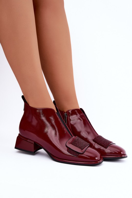 bottes chelsea isolées en vernis Klocke Artiker 59C0107 couleur bordeaux