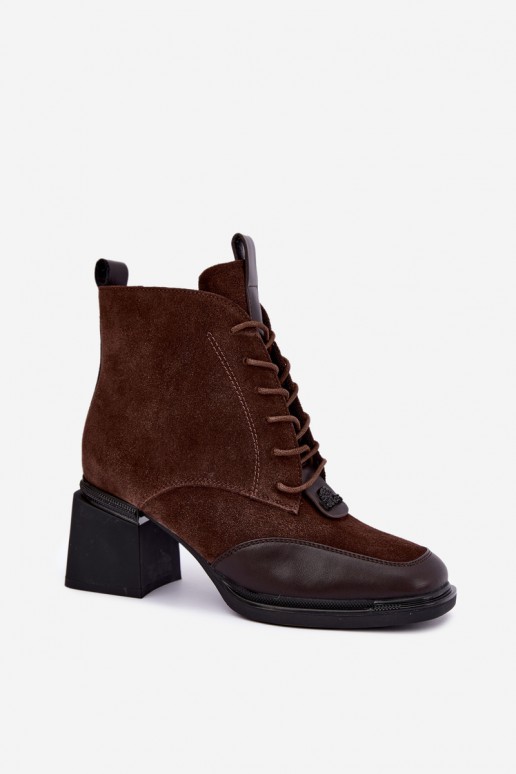 bottes chelsea isolées en daim synthétique Artiker 59C0115 couleur chocolat