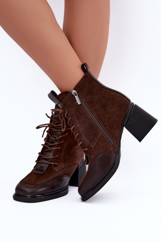 bottes chelsea isolées en daim synthétique Artiker 59C0115 couleur chocolat