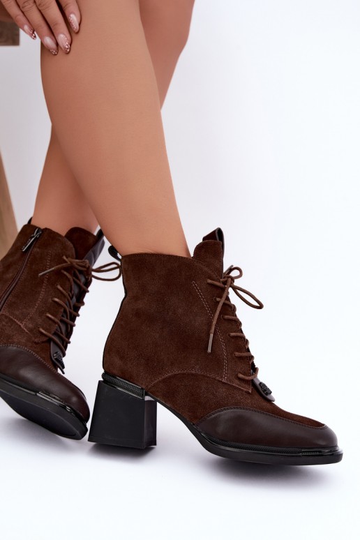 bottes chelsea isolées en daim synthétique Artiker 59C0115 couleur chocolat