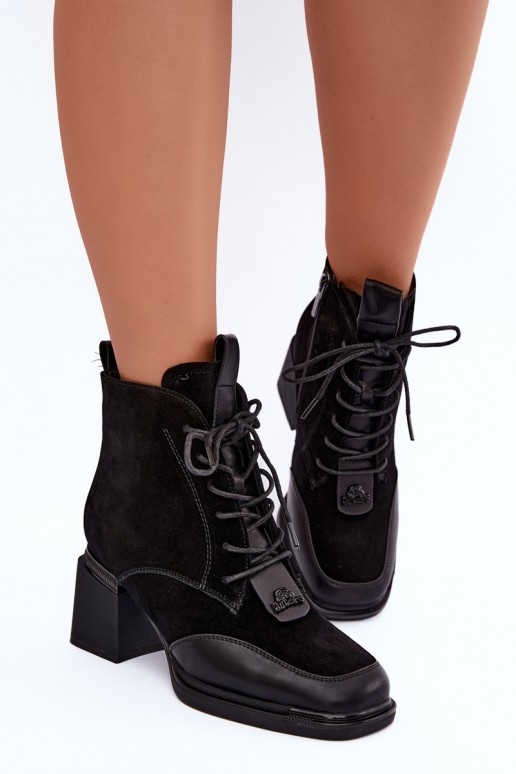 bottes chelsea isolées en daim synthétique Artiker 59C0116 couleur noire