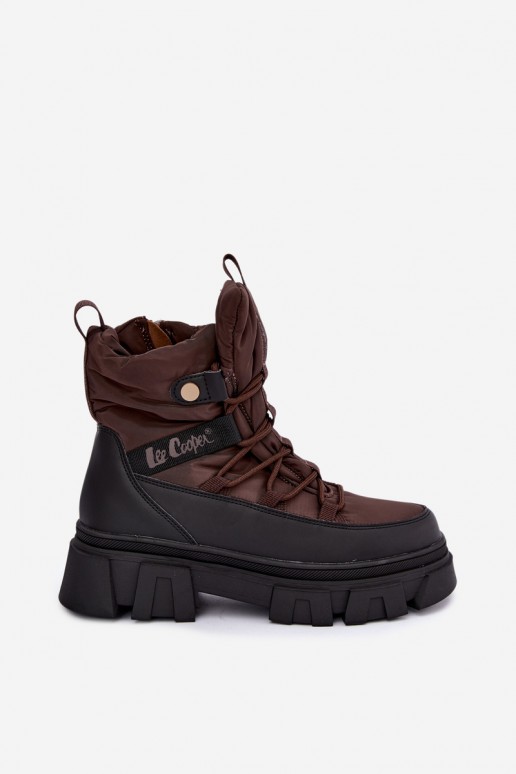 bottes de neige pour femmes Lee Cooper LCJ-26-01-4631 couleur marron