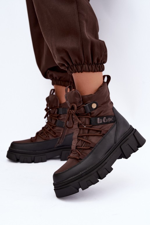 bottes de neige pour femmes Lee Cooper LCJ-26-01-4631 couleur marron