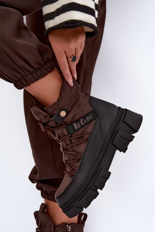 bottes de neige pour femmes Lee Cooper LCJ-26-01-4631 couleur marron