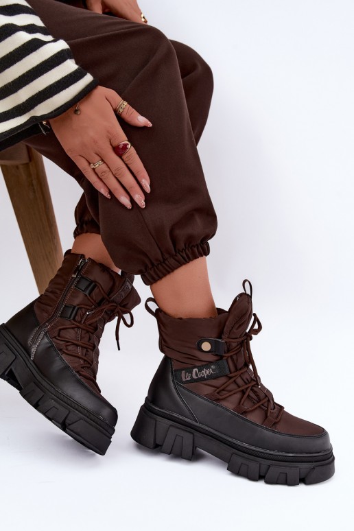 bottes de neige pour femmes Lee Cooper LCJ-26-01-4631 couleur marron
