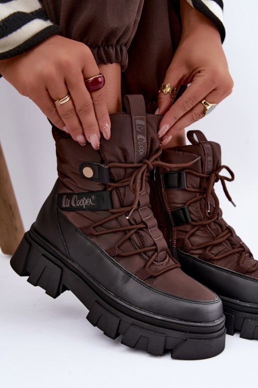 bottes de neige pour femmes Lee Cooper LCJ-26-01-4631 couleur marron