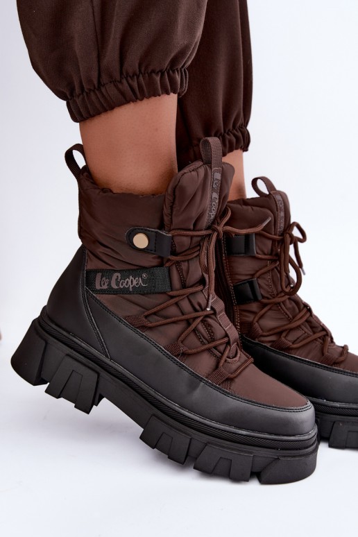 bottes de neige pour femmes Lee Cooper LCJ-26-01-4631 couleur marron