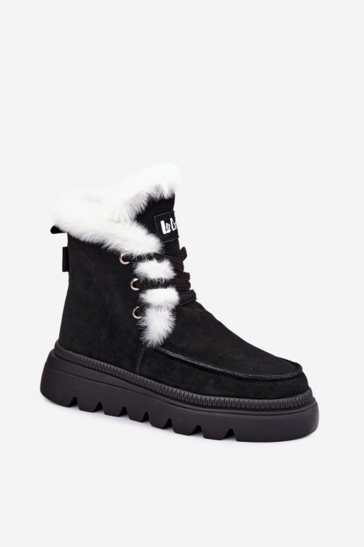 bottes de neige pour femmes en daim synthétique Lee Cooper LCJ-25-01-3737 couleur noire