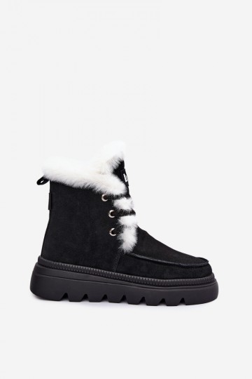 bottes de neige pour femmes en daim synthétique Lee Cooper LCJ-25-01-3737 couleur noire 2
