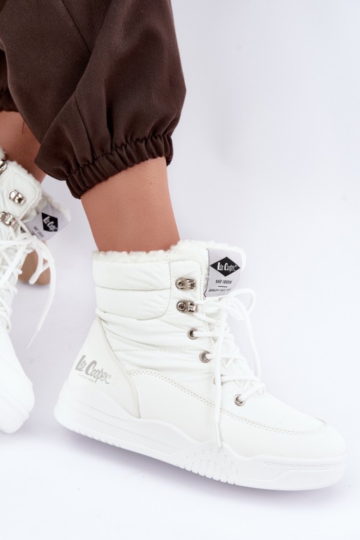 bottes de neige à lacets Lee Cooper LCJ-44-4563 couleur blanche