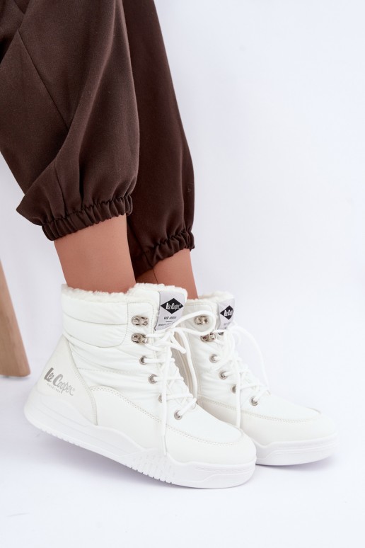 bottes de neige à lacets Lee Cooper LCJ-44-4563 couleur blanche