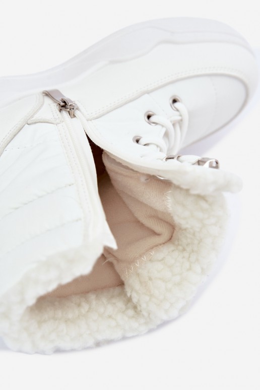 bottes de neige à lacets Lee Cooper LCJ-44-4563 couleur blanche