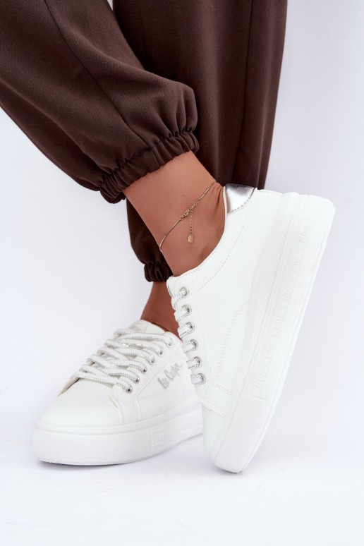 baskets à plateforme Lee Cooper LCJ-26-44-4561 couleur blanche