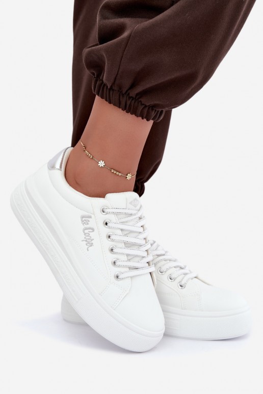 baskets à plateforme Lee Cooper LCJ-26-44-4561 couleur blanche