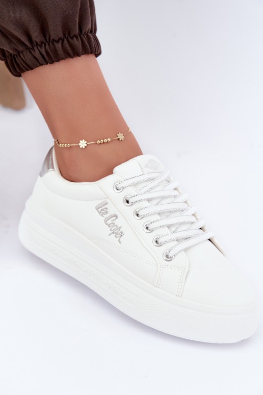 baskets à plateforme Lee Cooper LCJ-26-44-4561 couleur blanche