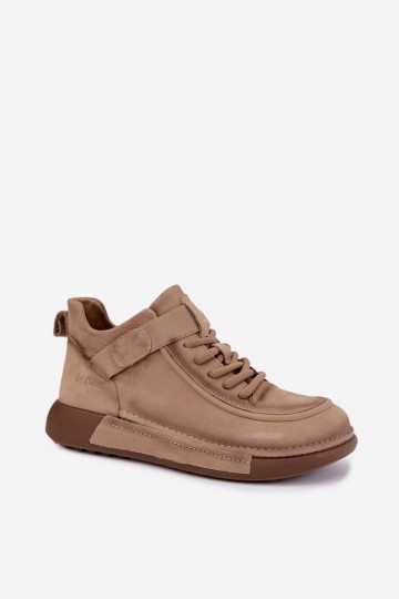 bottes chelsea isolées en cuir naturel Lee Cooper LCJ-26-19-4603 couleur chaki