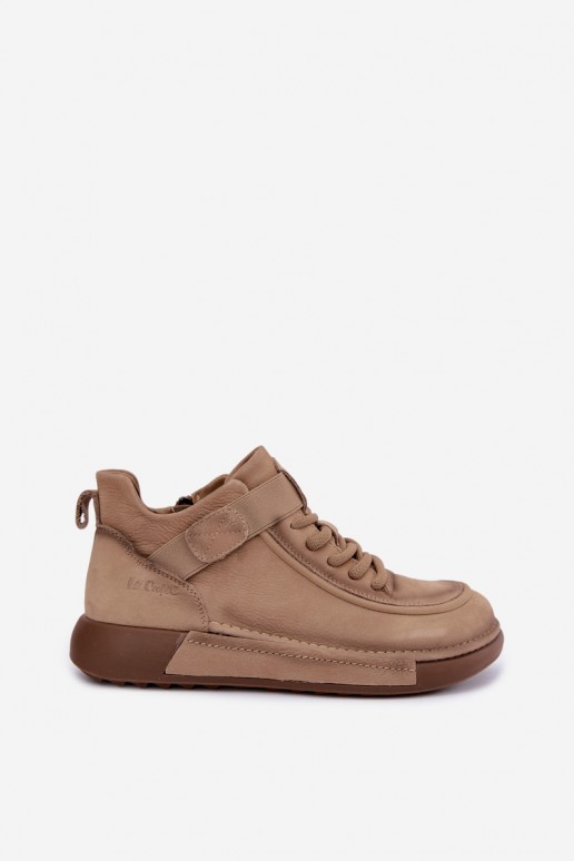bottes chelsea isolées en cuir naturel Lee Cooper LCJ-26-19-4603 couleur chaki
