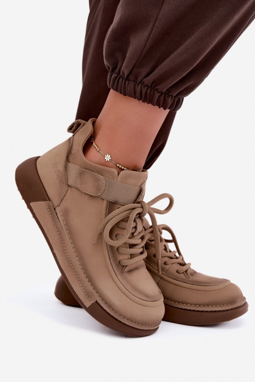 bottes chelsea isolées en cuir naturel Lee Cooper LCJ-26-19-4603 couleur chaki